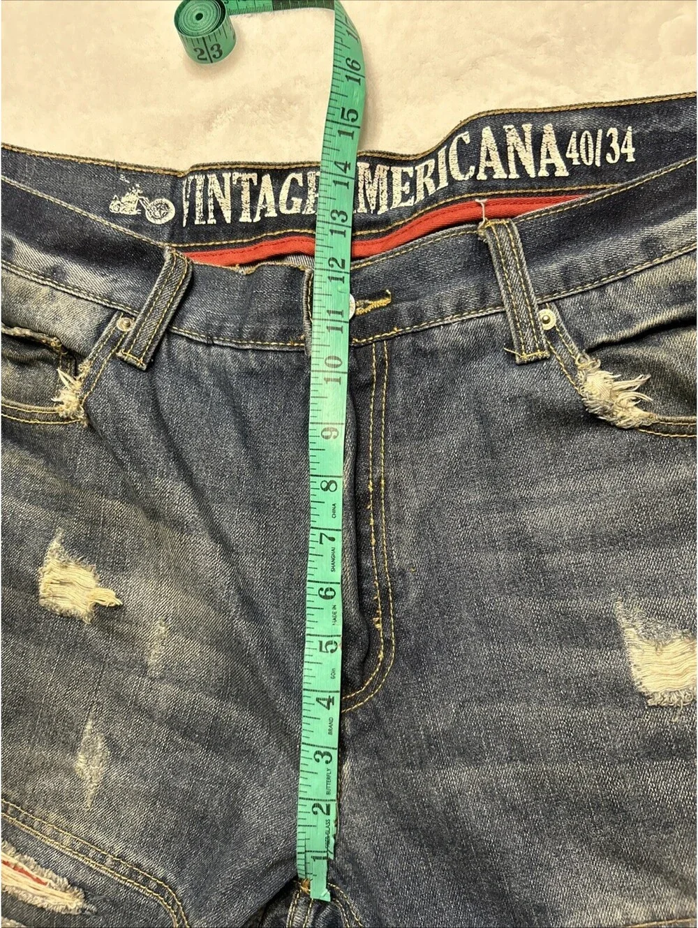 Denim Outpost Vintage Americana Jeans Mens 40X34 Blue Denim Distressed